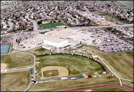 Aerial view of Columbine's baseball field