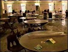 Inside Columbine High School's cafeteria