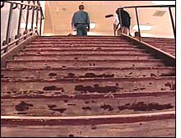 Stripped stairs that lead to Columbine's 2nd floor