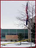 Flagpole outside of Columbine High School