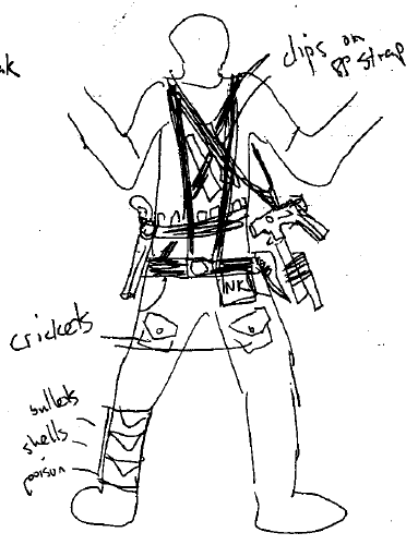 Small sketch of Dylan Klebold's gearup outfit