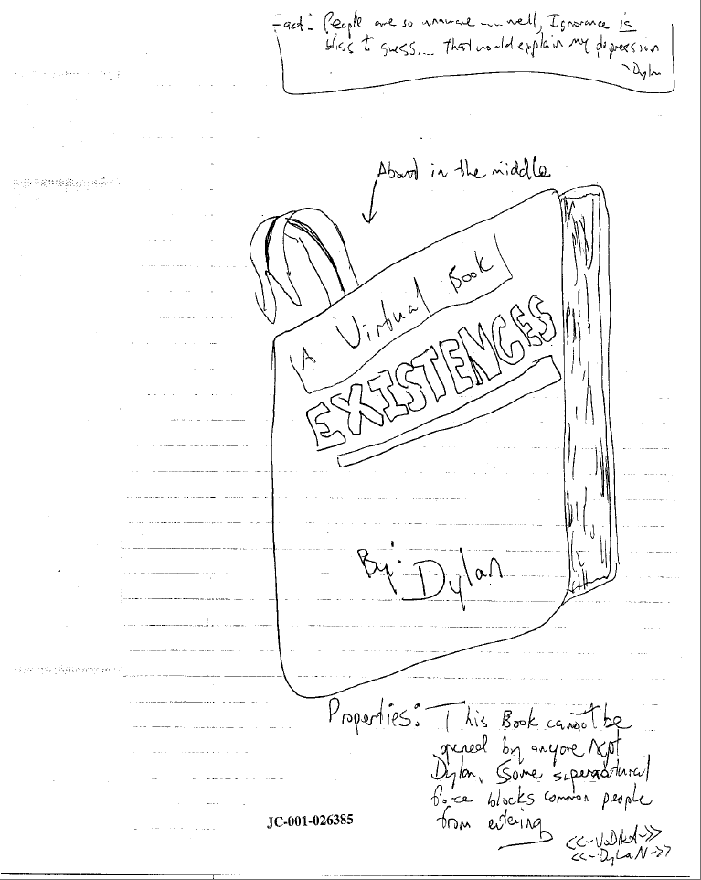 Dylan Klebold's virtual book of existences diary