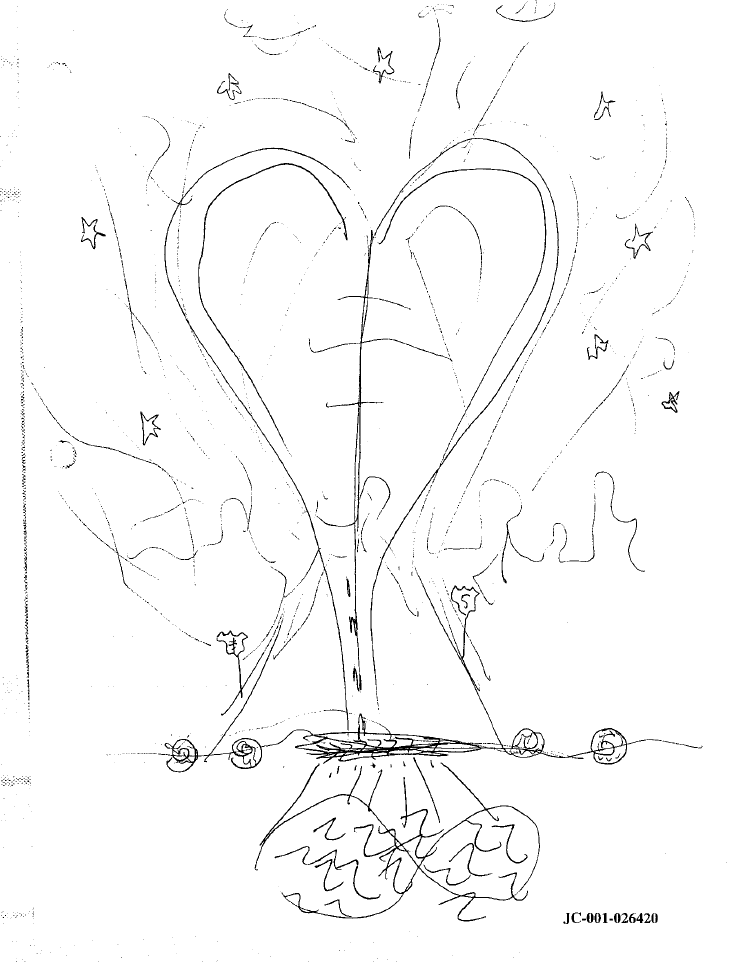 Drawing of a heart-shaped atomic explosion by Dylan Klebold