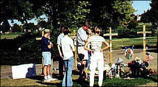 2001 memorial service in Chapel Hill Memorial Gardens cemetery