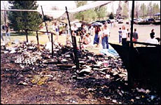 Columbine memorial burned on accident
