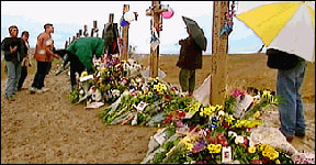 Columbine memorial crosses